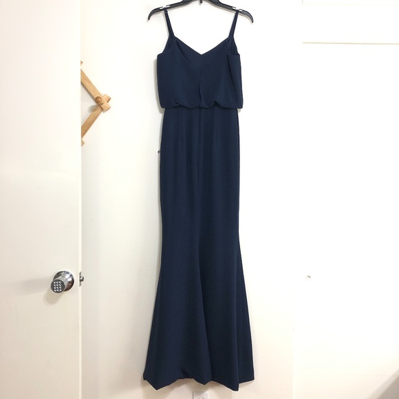 Dress the Population Gracelyn Blouson Hi Slit Gown - Picture 7 of 9